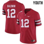 Youth Ohio State Buckeyes #12 Matthew Baldwin Red Nike NCAA College Football Jersey January FEN4044XA